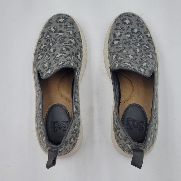 Sofft Somers Limited Edition Gray Leopard Print Pavina Slip-On Knit Shoe Sz 8.5 - Picture 9 of 11